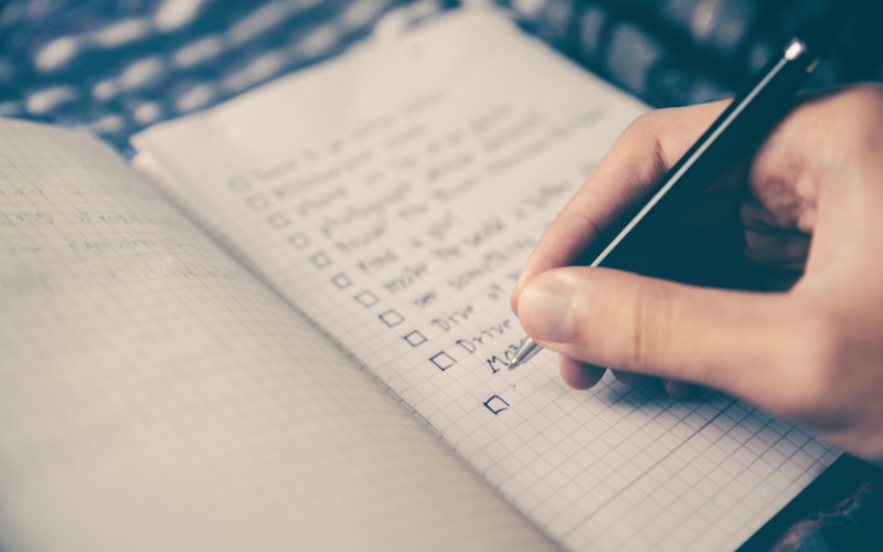 Digital checklist on tablet
